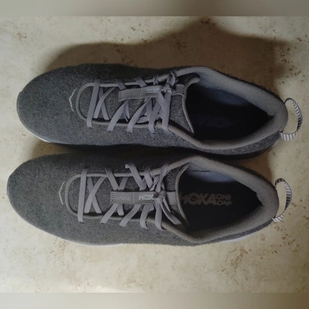 Hoka  Running Gray Athletic Running Walking Casual Shoes